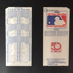 16 MLB Gillette 1979 All-Star Game Official Ballots - unused
